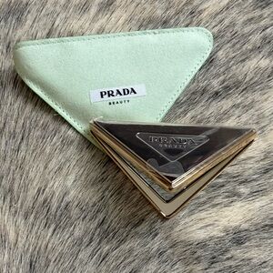 Prada Beauty two sided vanity mirror w pouch